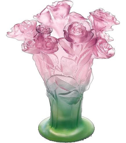 Amazon.com: Daum Crystal Roses Ultraviolet Vase 03547-2 : Home